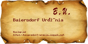 Baiersdorf Uránia névjegykártya